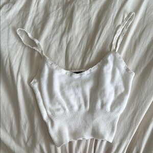 brandy melville dainty knit white tank
